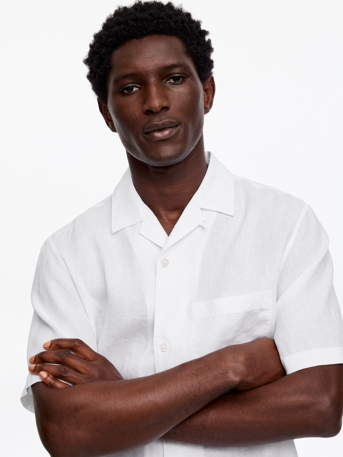 Relaxed Linen Resort Shirt - White - Image 4