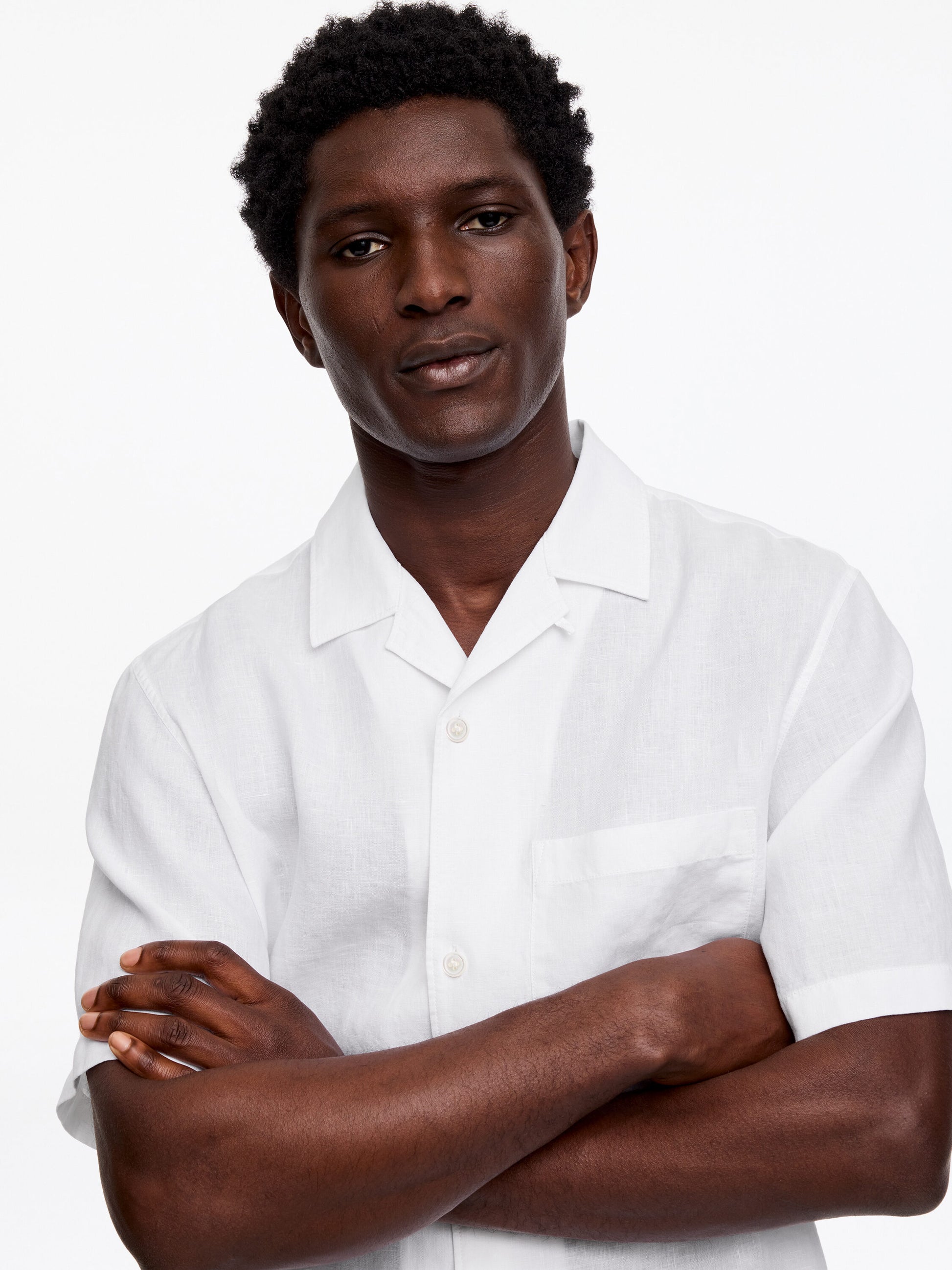 Relaxed Linen Resort Shirt - White - Image 4