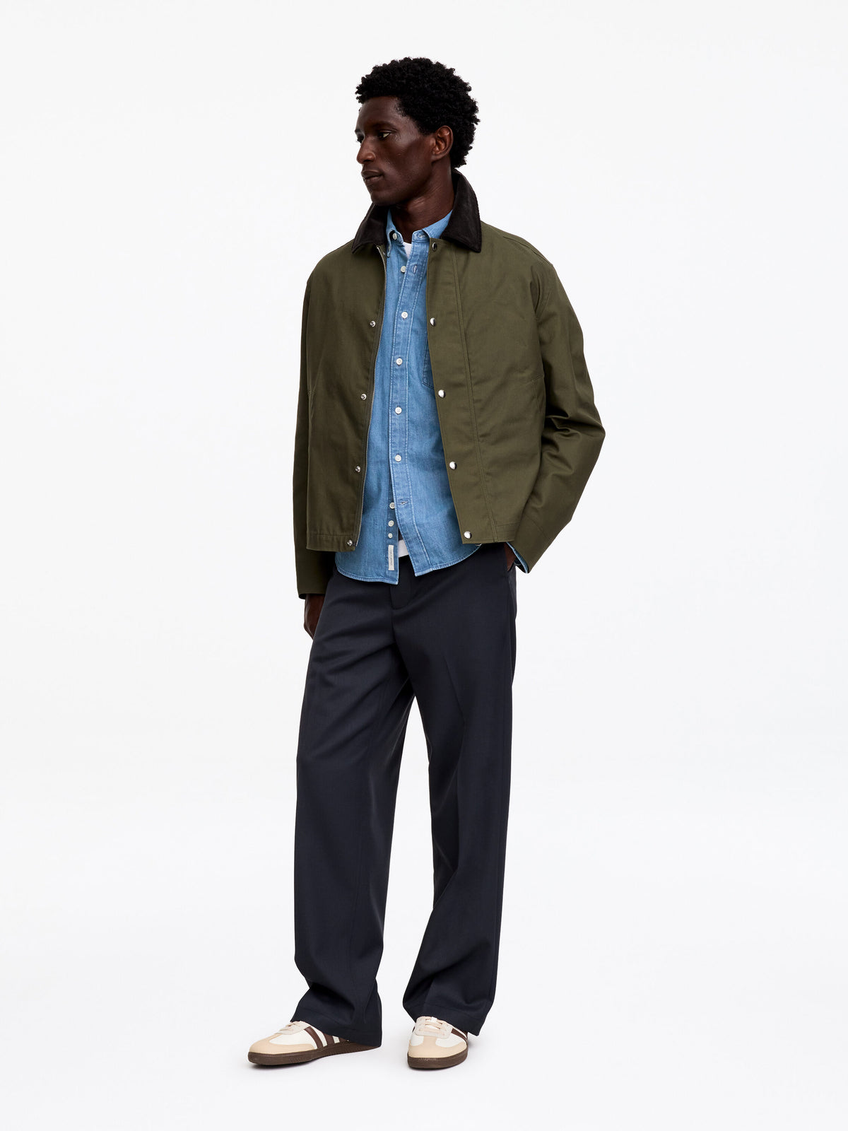 Regular Denim Shirt - Blue - Image 3