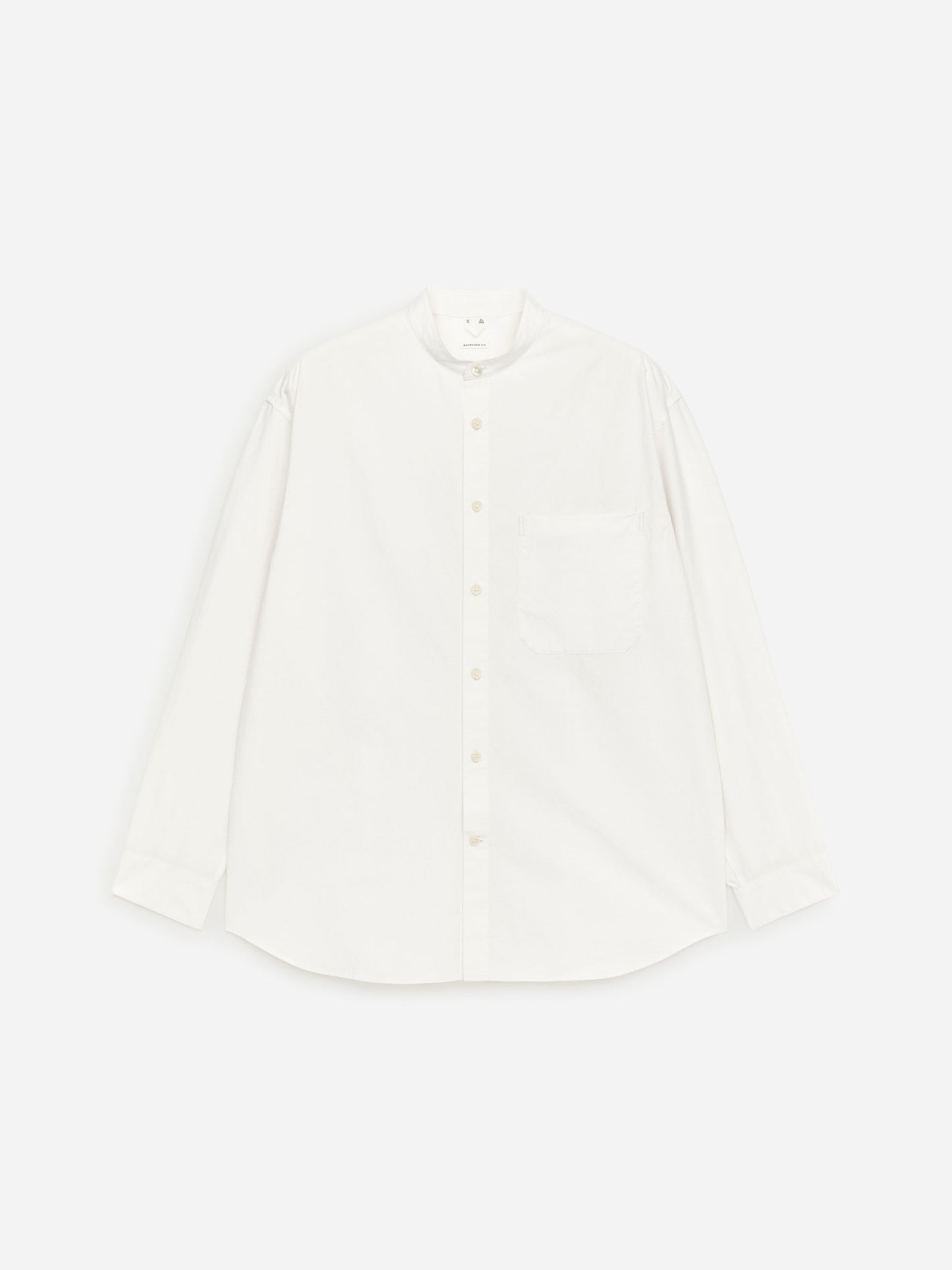 Band-Collar Poplin Shirt - White