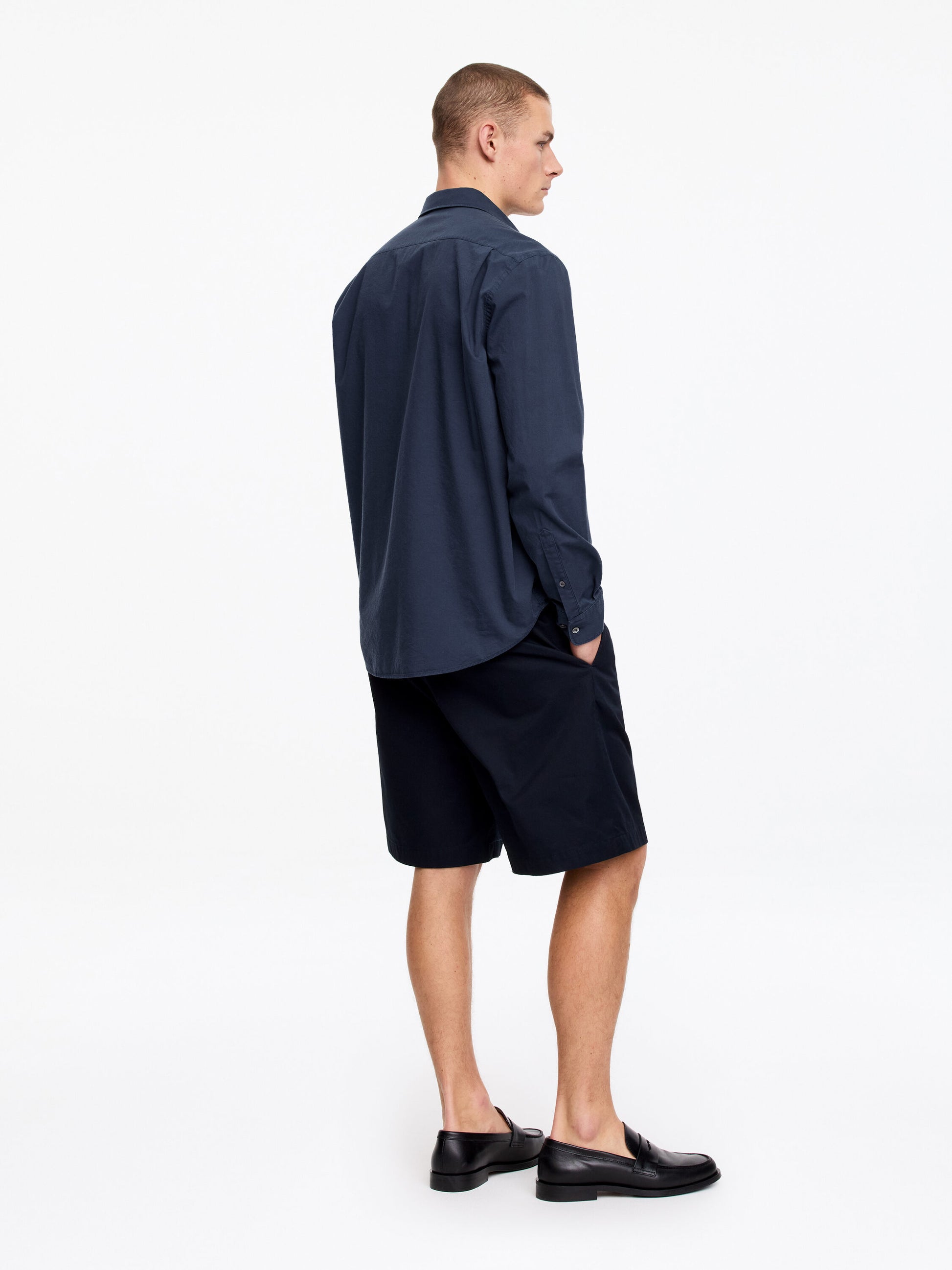 Regular Cotton Lyocell Shirt - Blue - Image 2