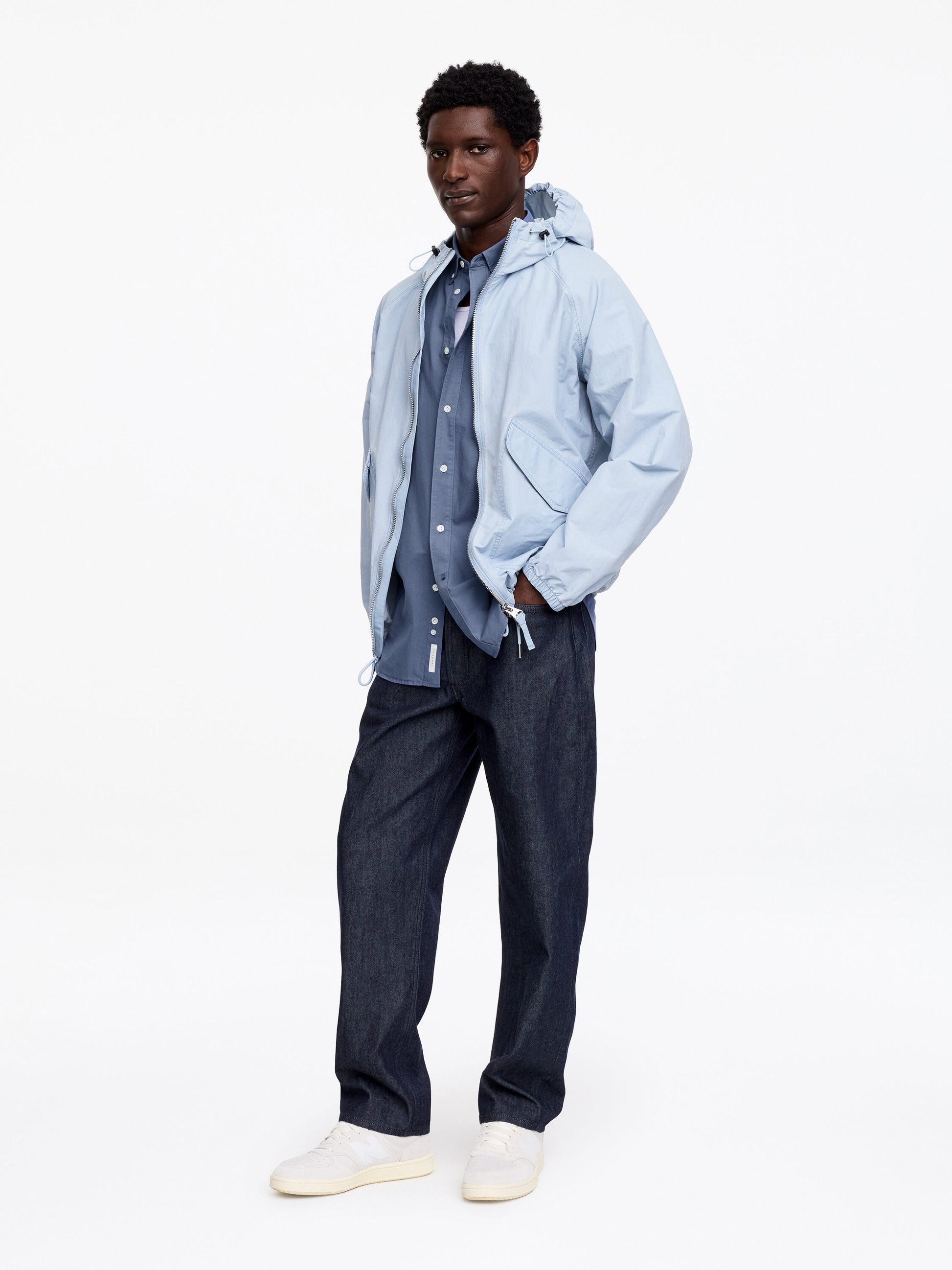 Relaxed Poplin Shirt - Blue - Image 2