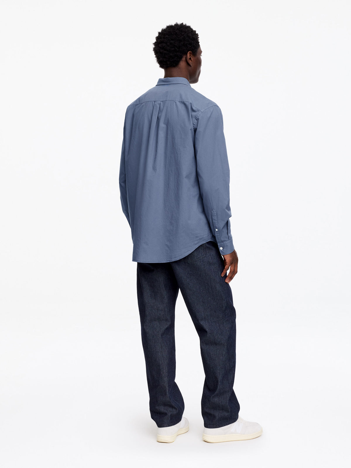 Relaxed Poplin Shirt - Blue - Image 3