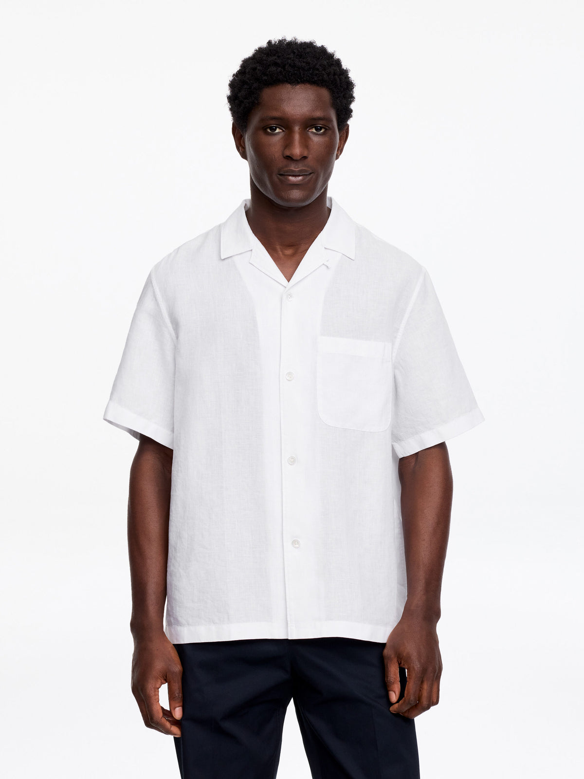Relaxed Linen Resort Shirt - White