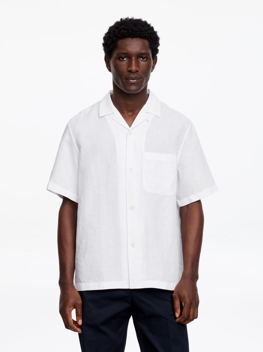 Relaxed Linen Resort Shirt - White