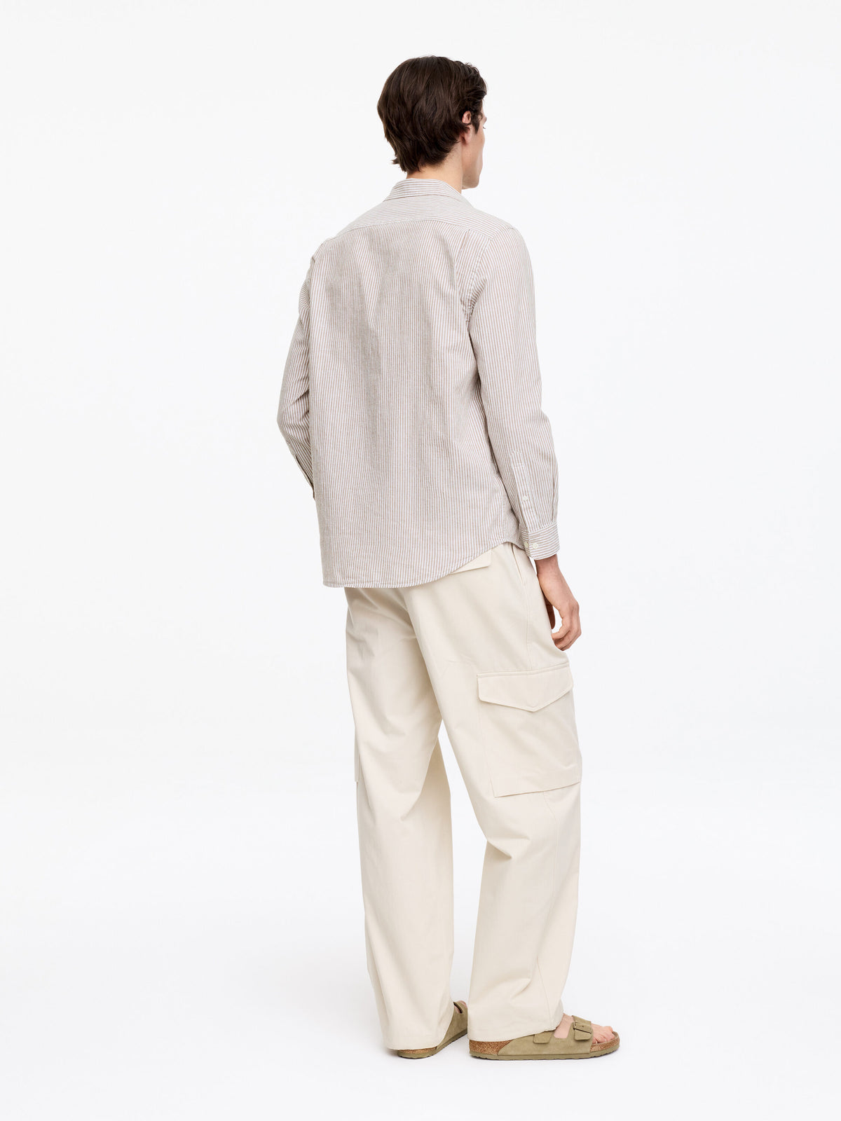 Cotton Blend Shirt - Brown - Image 3
