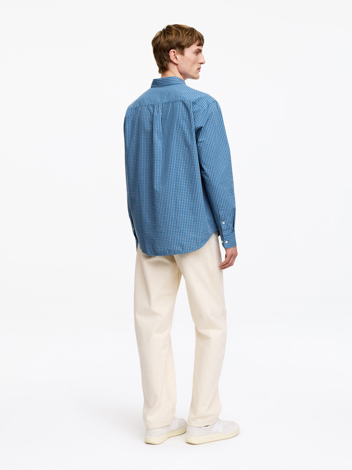 Relaxed Cotton Shirt - Blue - Image 3