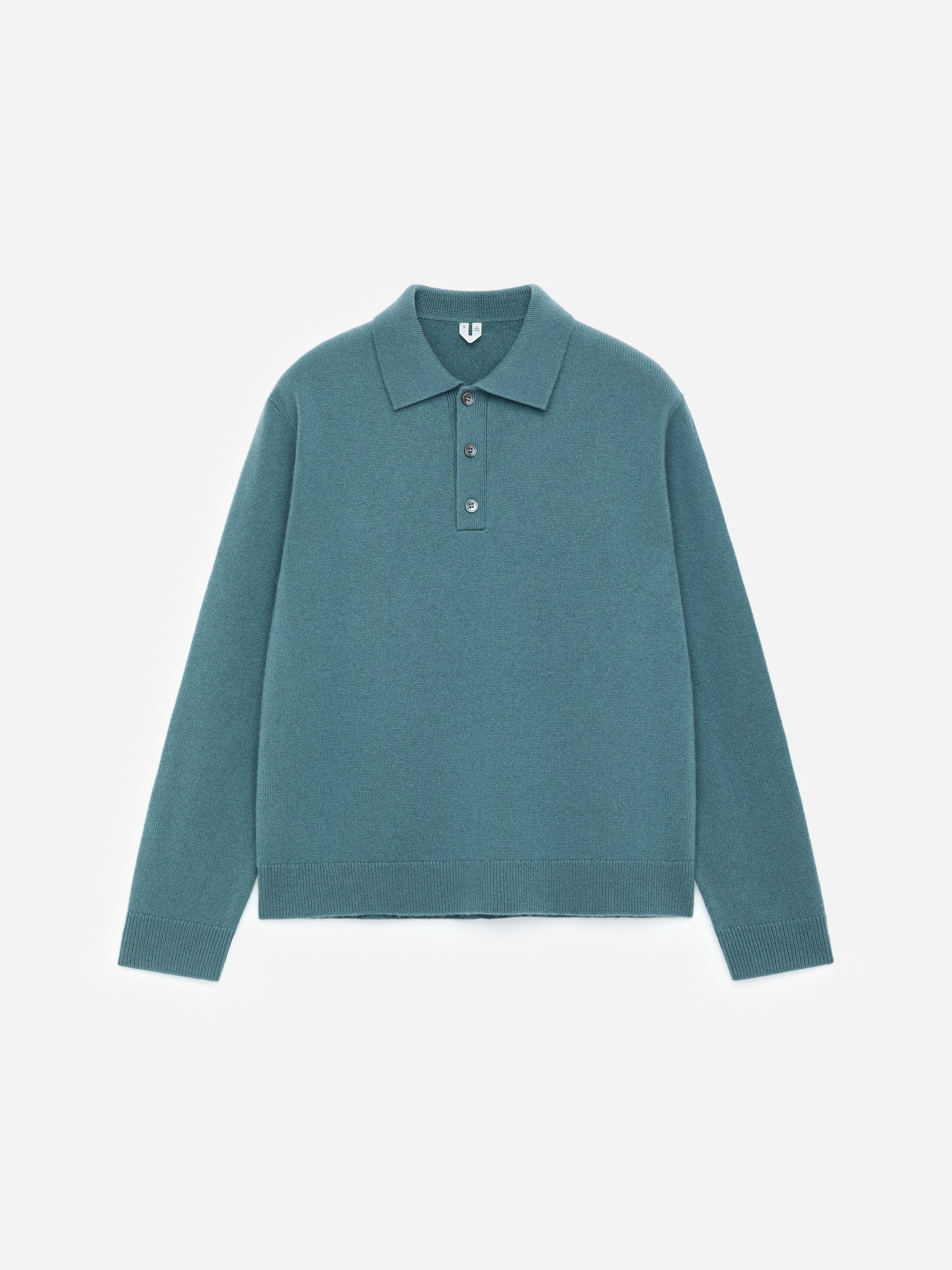 Pure Cashmere Polo Jumper - Turquoise