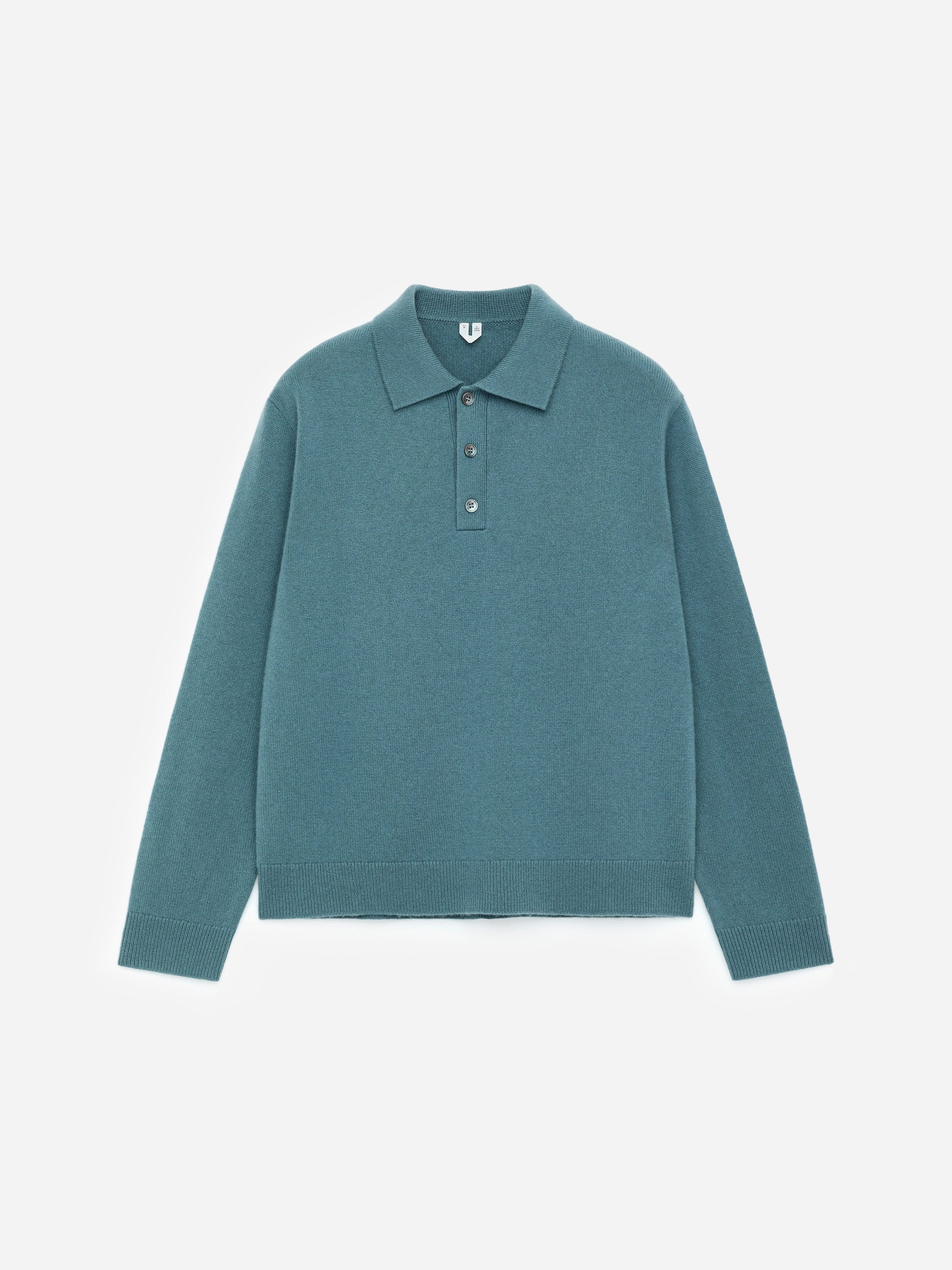 Pure Cashmere Polo Jumper - Turquoise