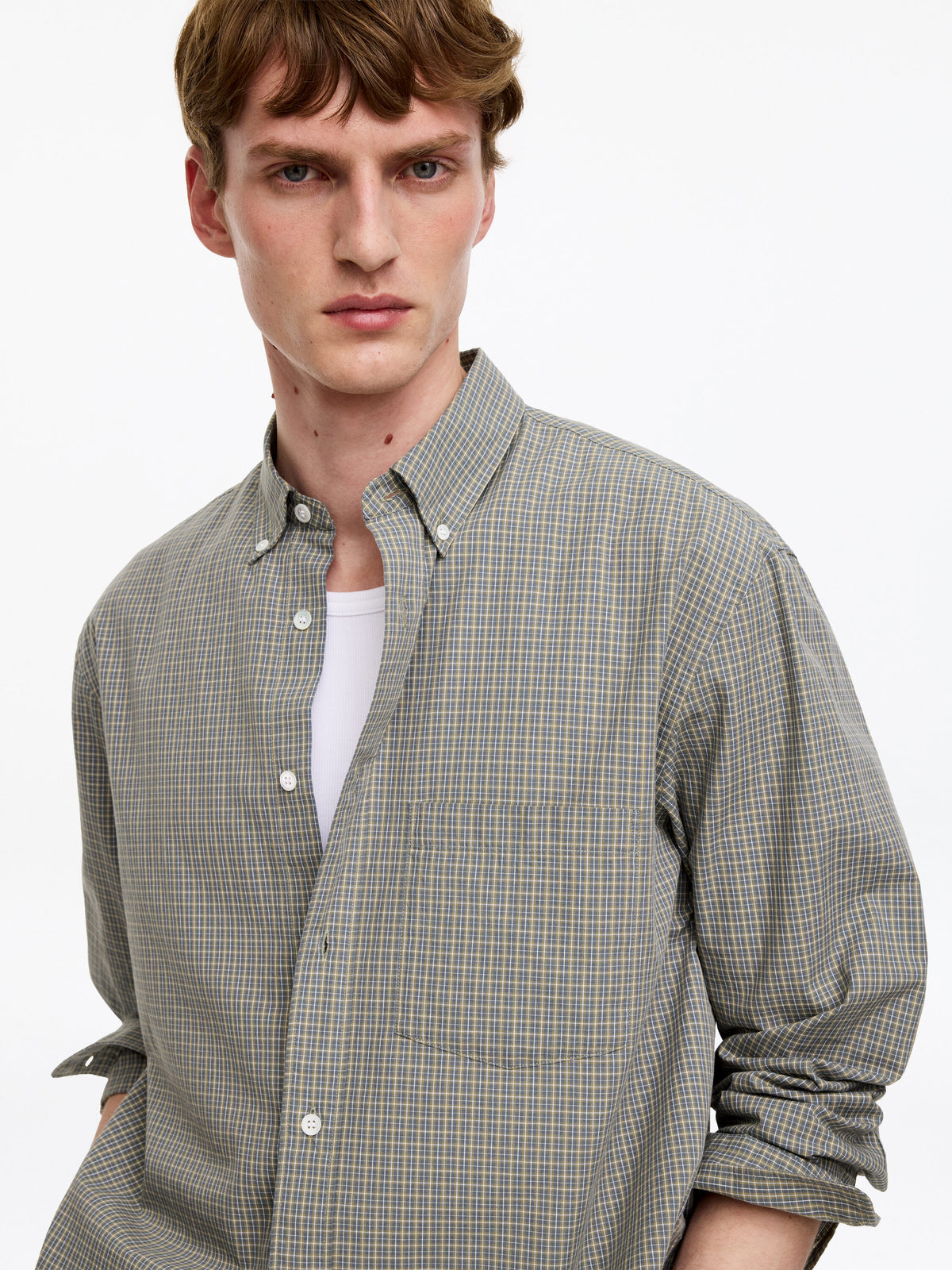 Relaxed Cotton Shirt - Grey - Image 4