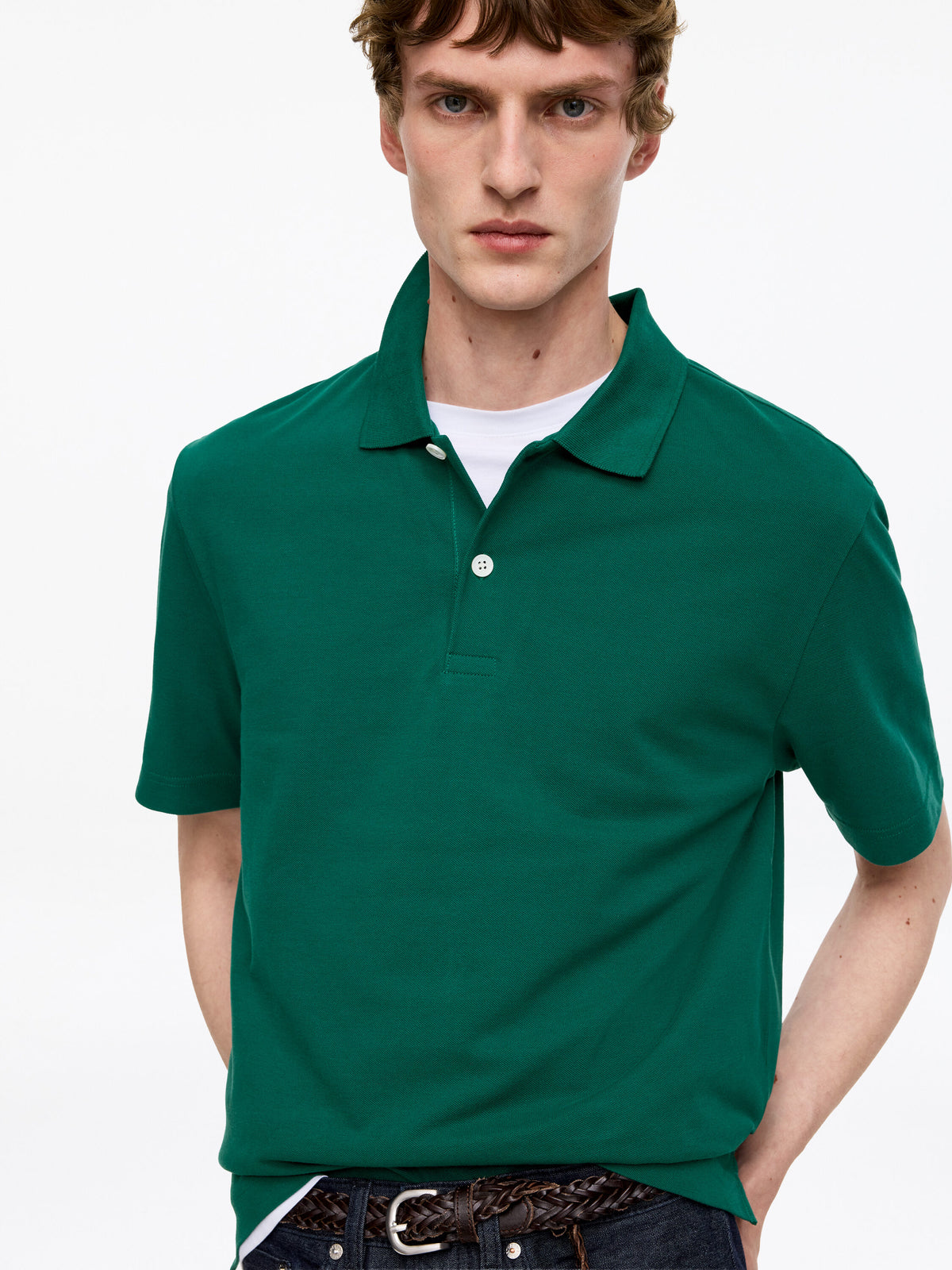 Piqué Polo Shirt - Green - Image 4