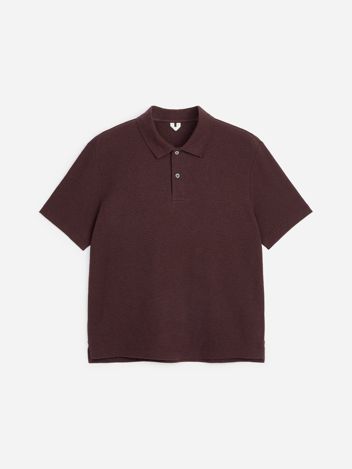 Cotton Linen Polo Shirt - Brown - Image 5