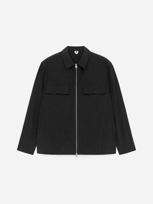 Lyocell Blend Overshirt - Black