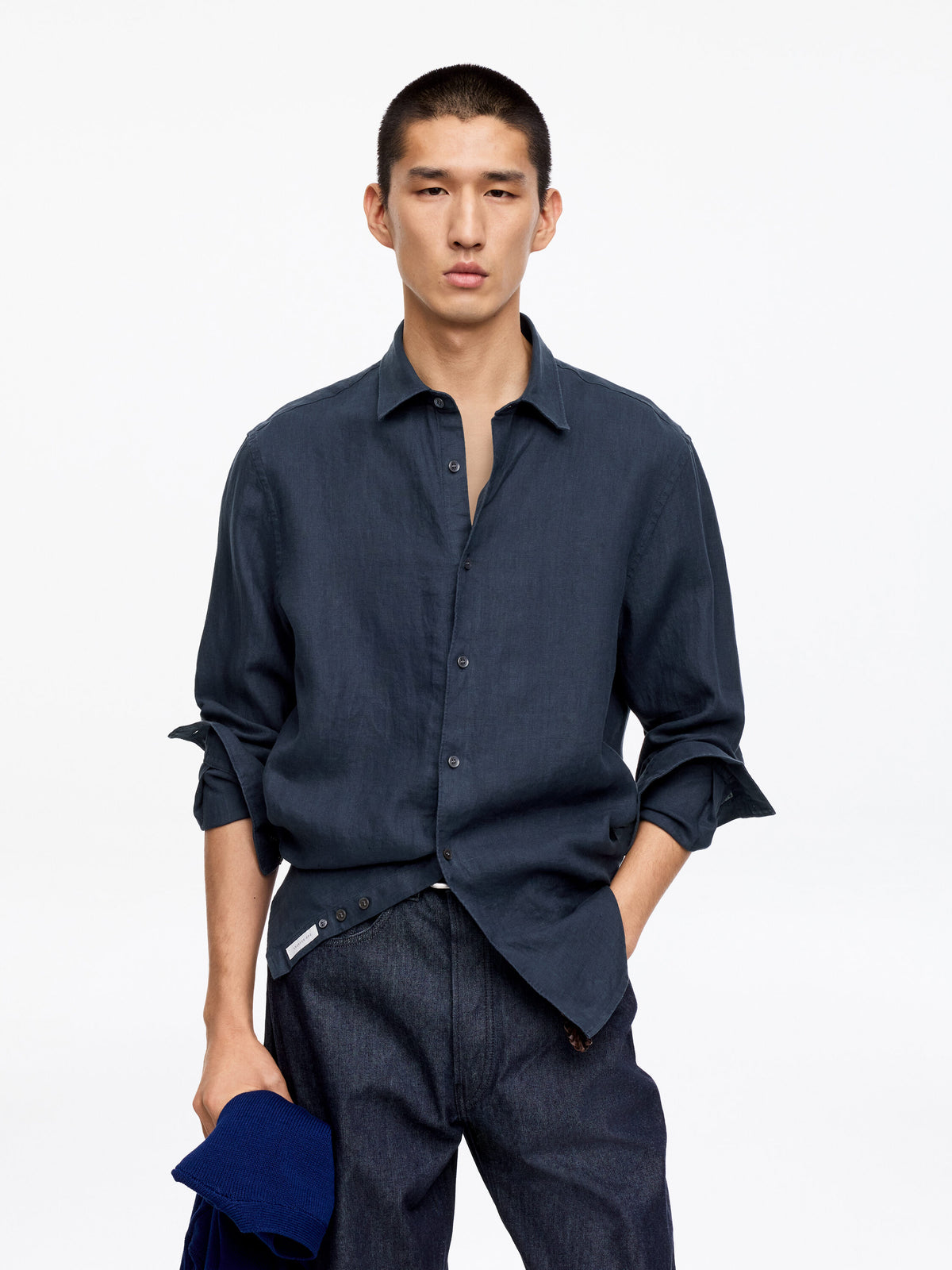 Regular Linen Shirt - Blue