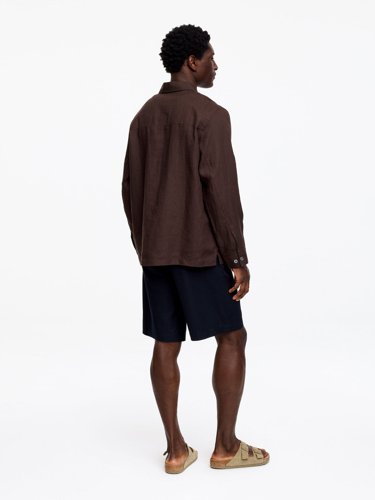 Relaxed Linen Shirt - Brown - Image 2
