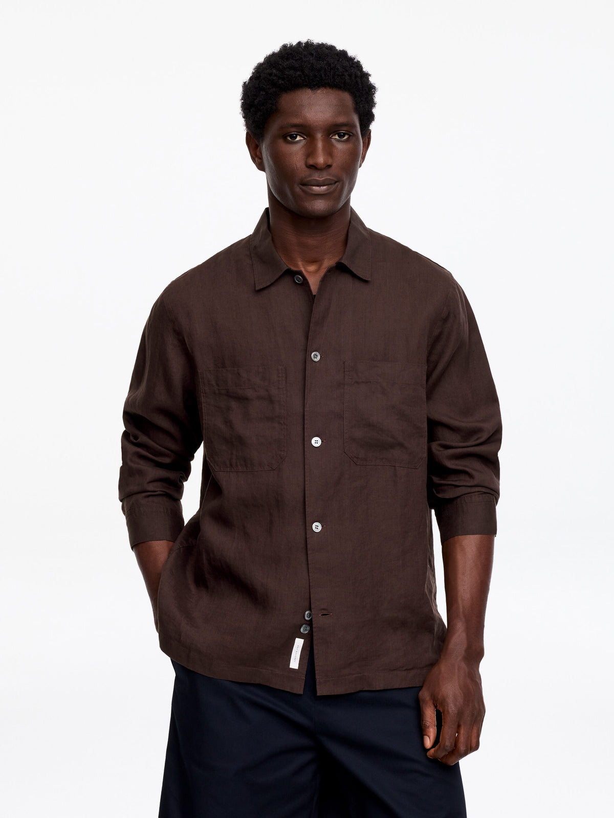 Relaxed Linen Shirt - Brown