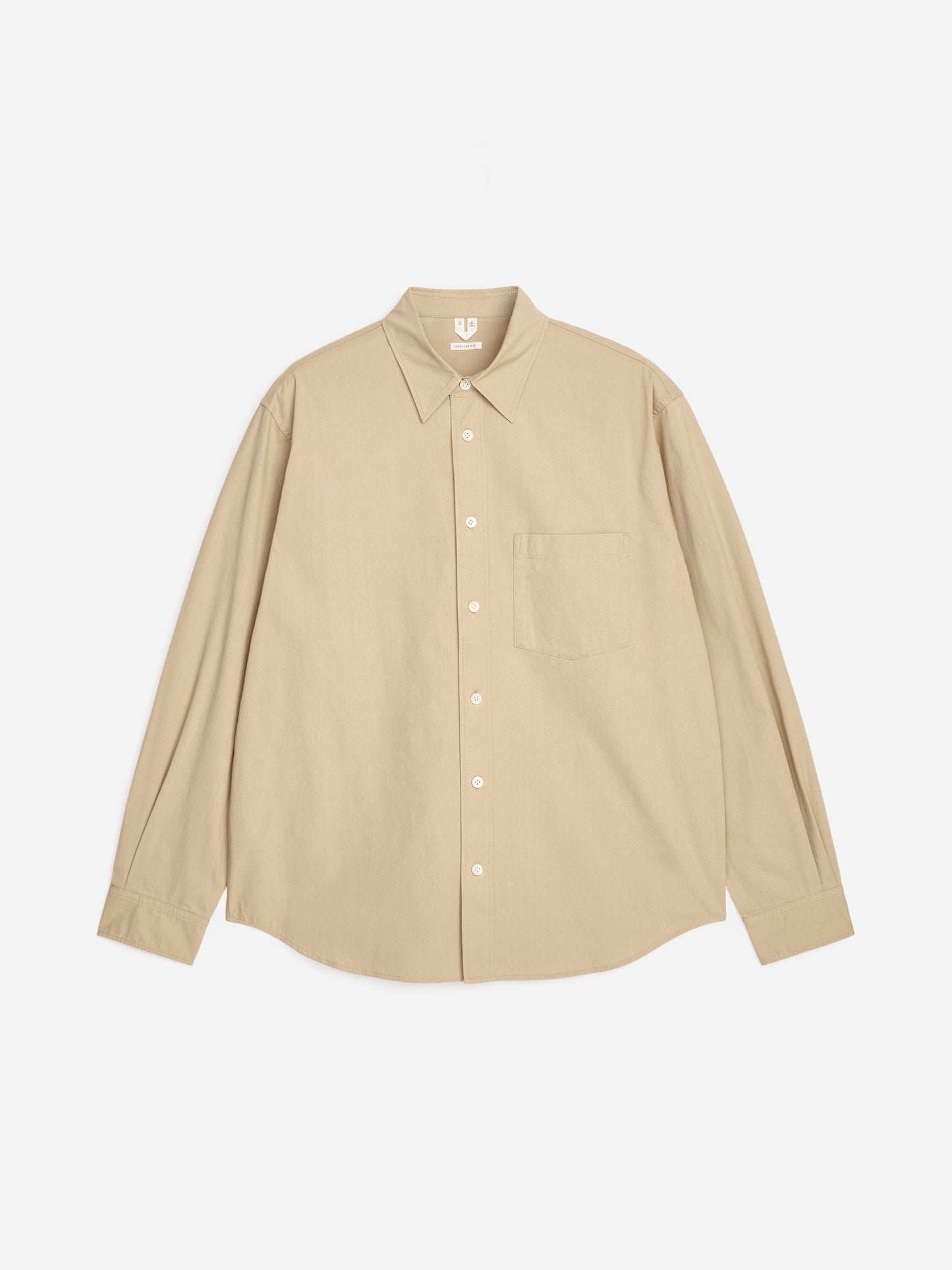 Relaxed Cotton Twill Shirt - Beige - Image 5
