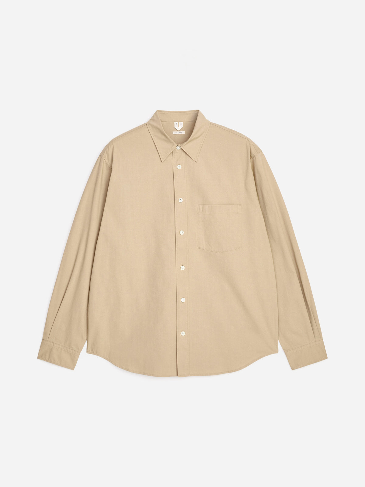Relaxed Cotton Twill Shirt - Beige - Image 5