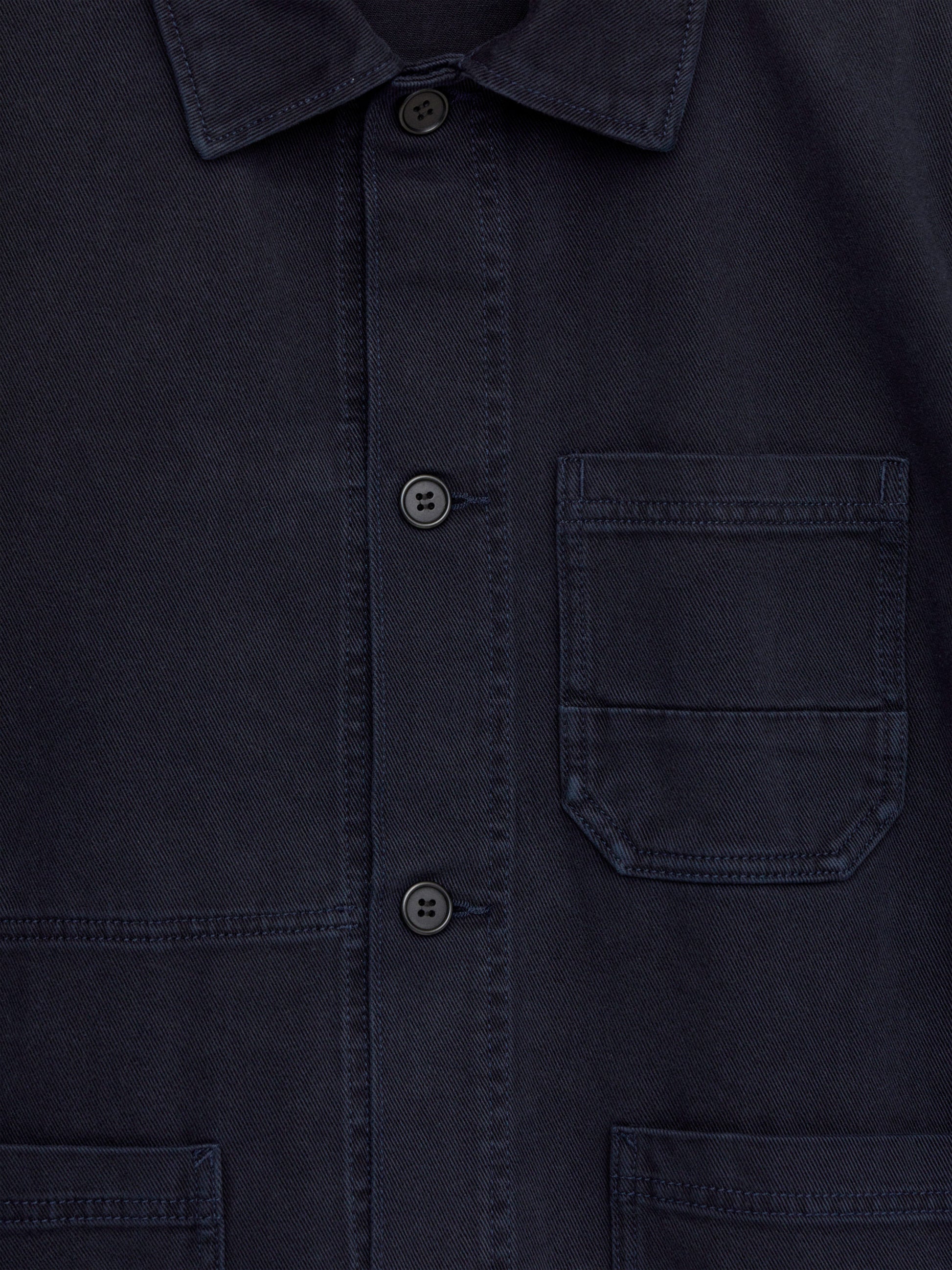 Overdyed Twill Overshirt - Blue - Image 7