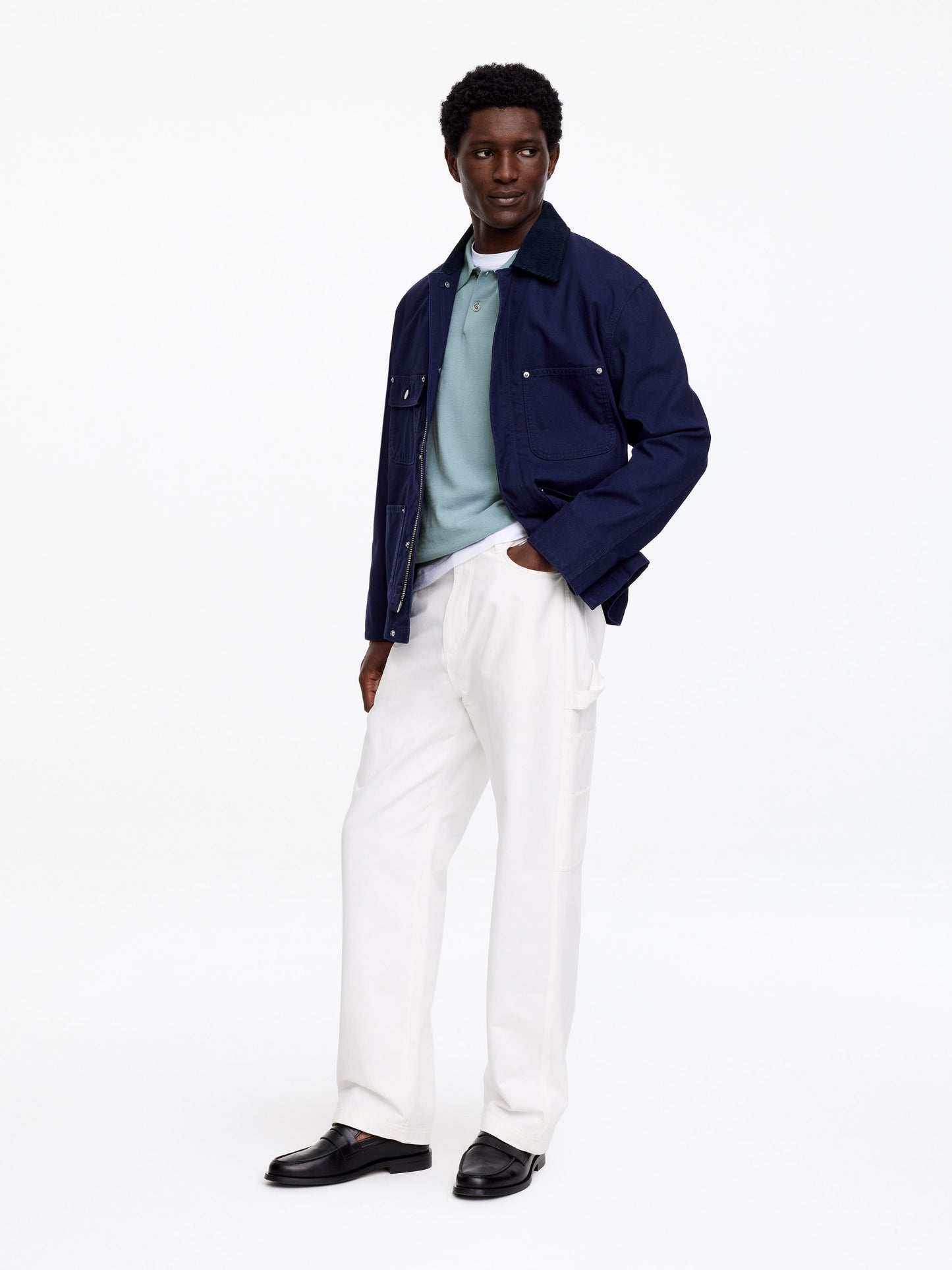 Fine-Knit Polo Shirt - Turquoise - Image 3