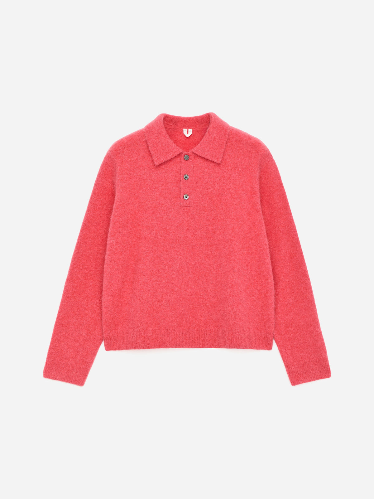 Alpaca Wool Blend Polo Shirt - Pink