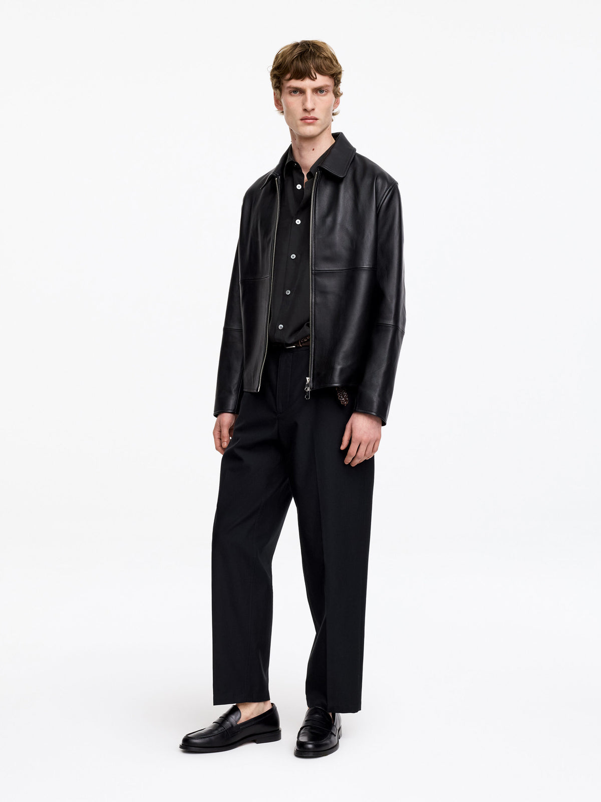 Relaxed Silk Shirt - Black - Image 3
