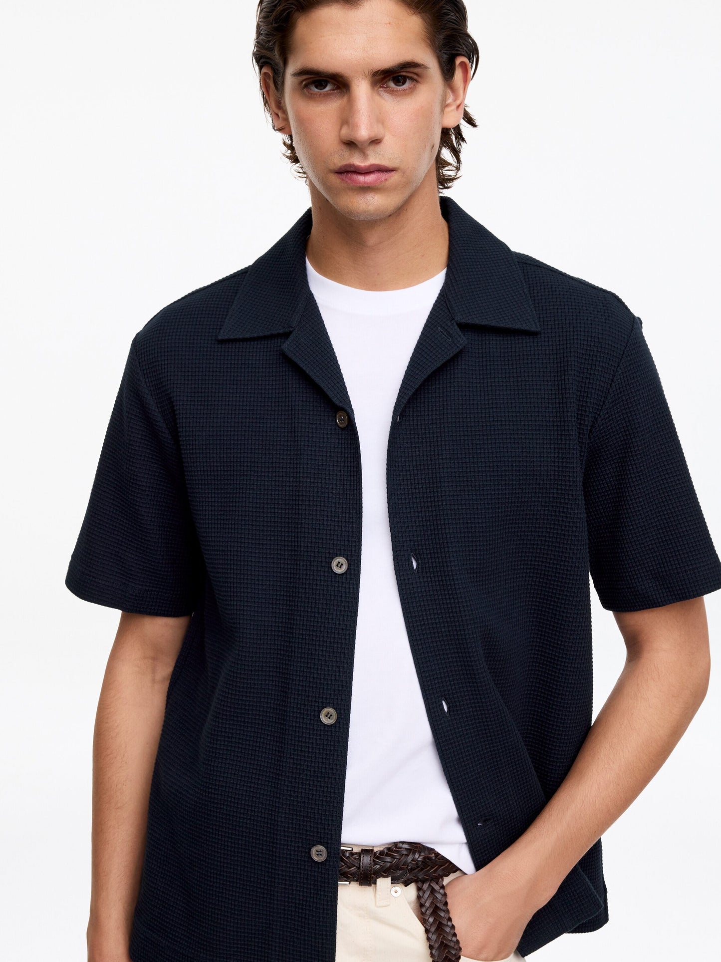 Waffle Jersey Shirt - Blue - Image 4