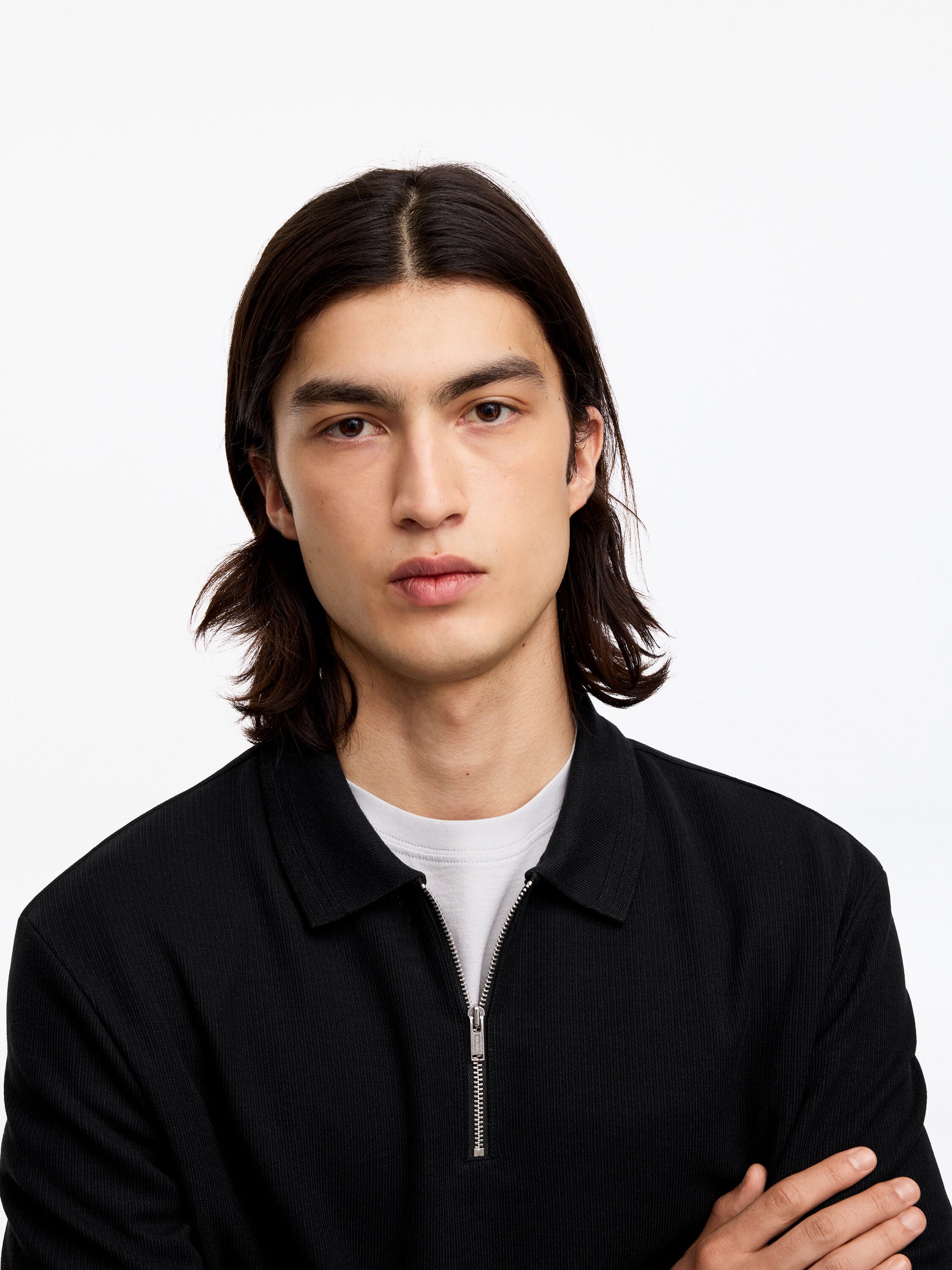 Polo Zip Shirt - Black - Image 4