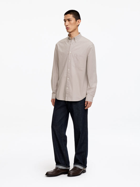 Relaxed Checkered Shirt - Beige - Image 2