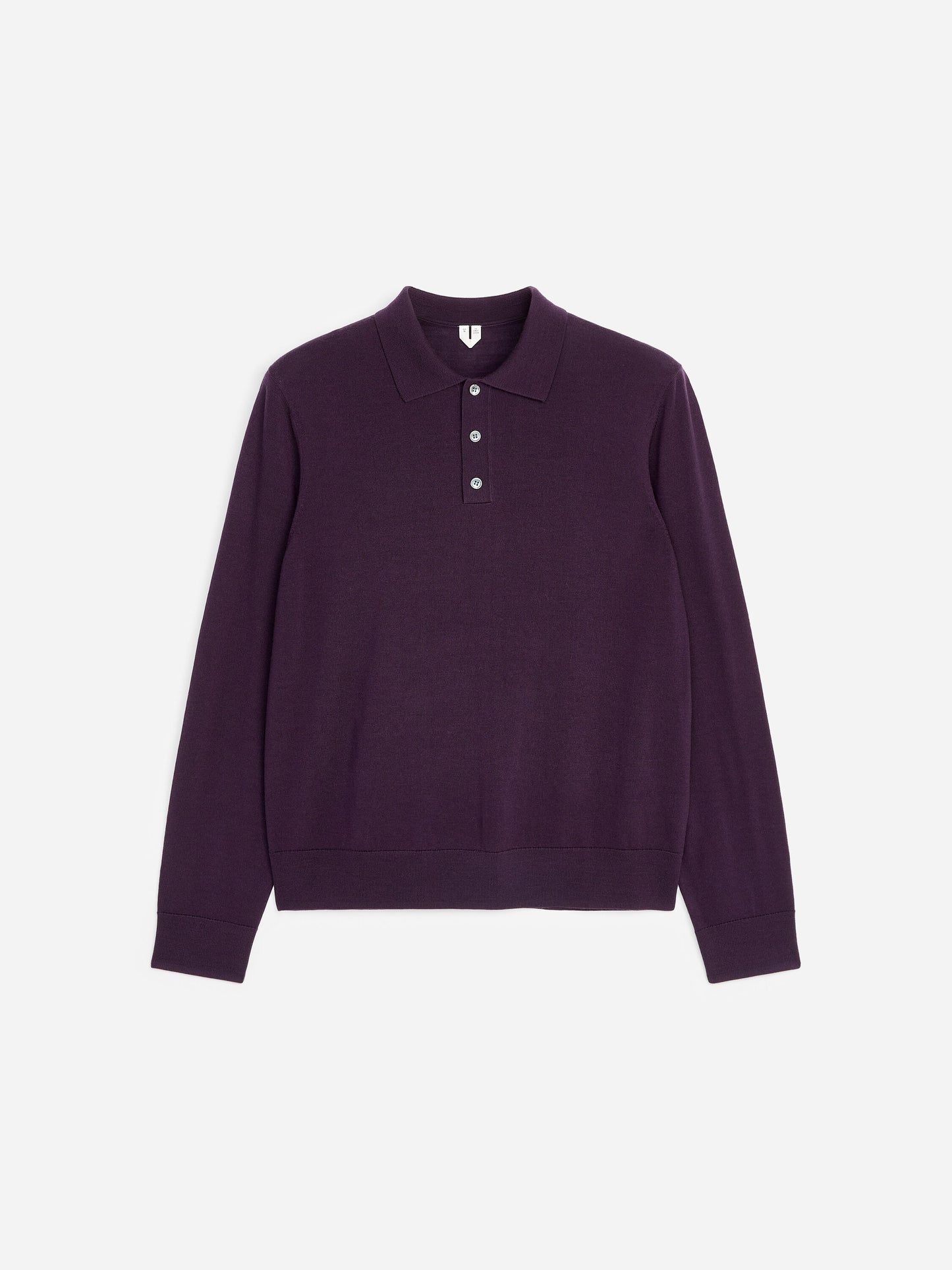 Merino Polo Jumper - Purple - Image 5