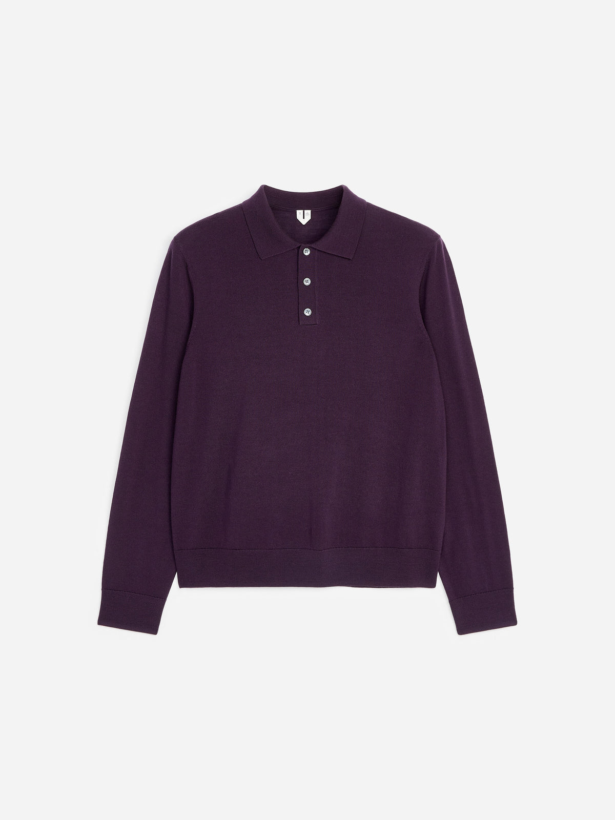 Merino Polo Jumper - Purple - Image 5