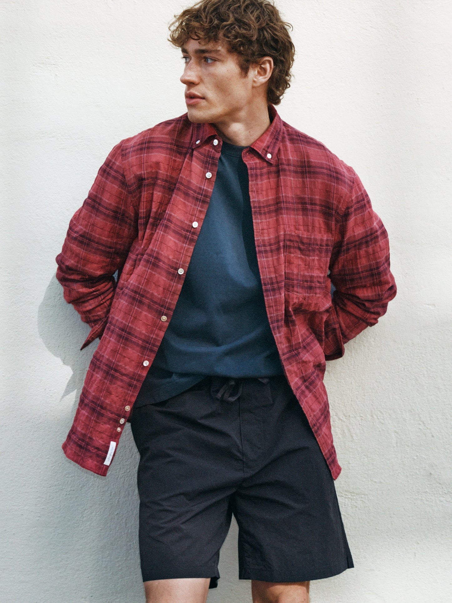 Regular Flannel Shirt - Red - Image 6