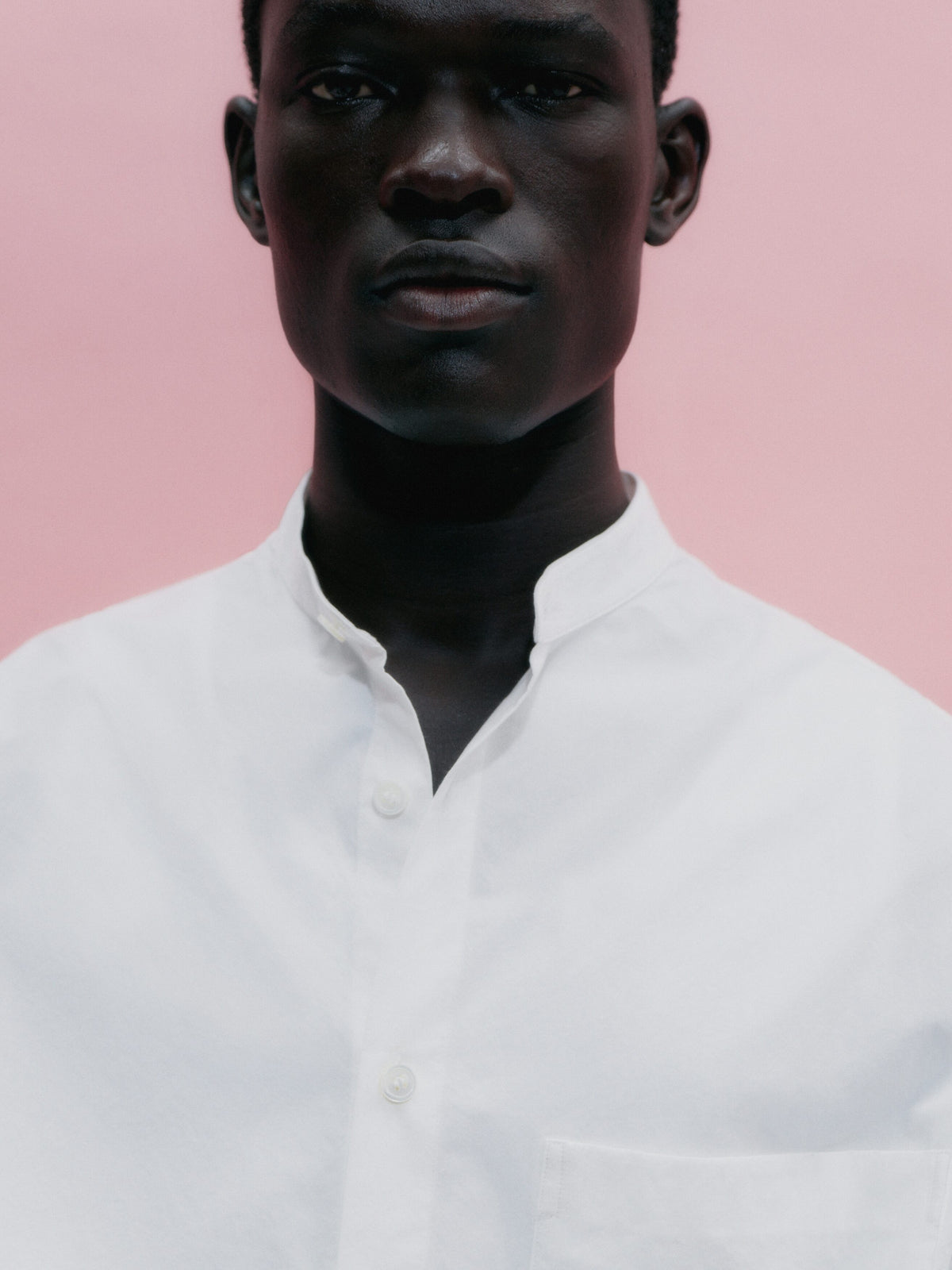 Band-Collar Poplin Shirt - White - Image 10