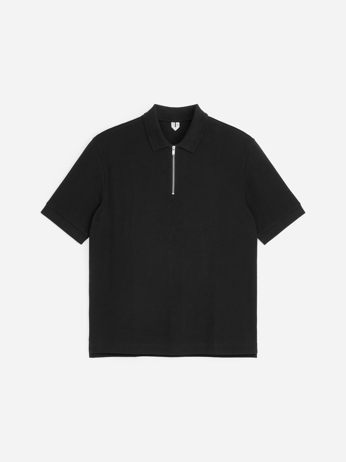 Polo Zip Shirt - Black - Image 5