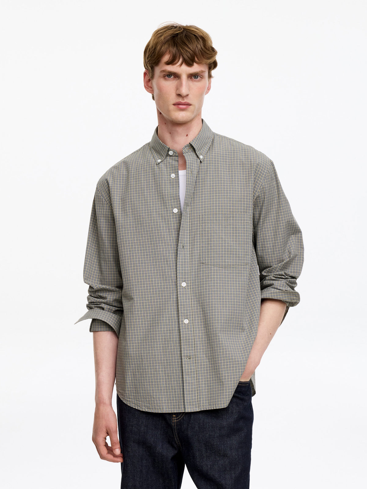 Relaxed Cotton Shirt - Grey