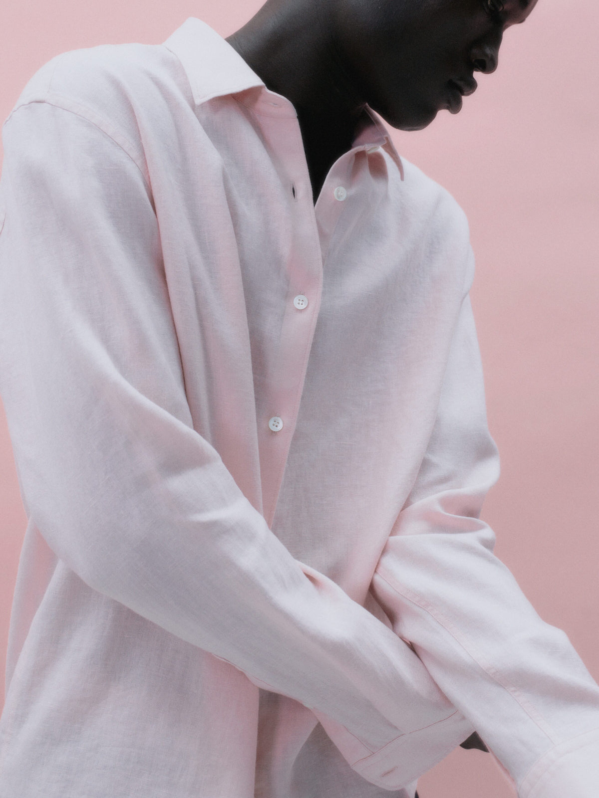 Regular Linen Shirt - Pink - Image 12