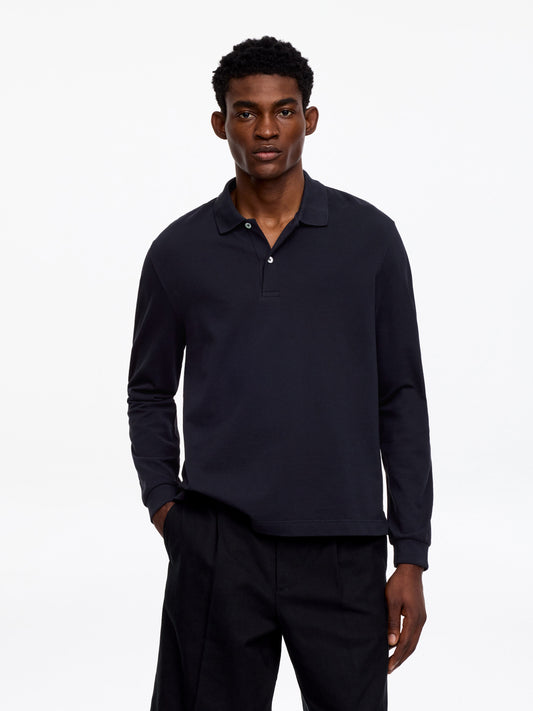 Cotton Piqué Polo Shirt - Blue
