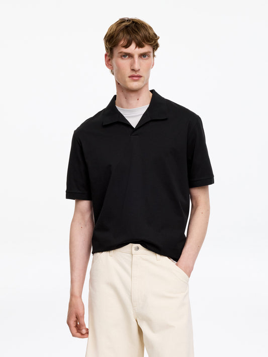 Short-Sleeve Polo Shirt - Black