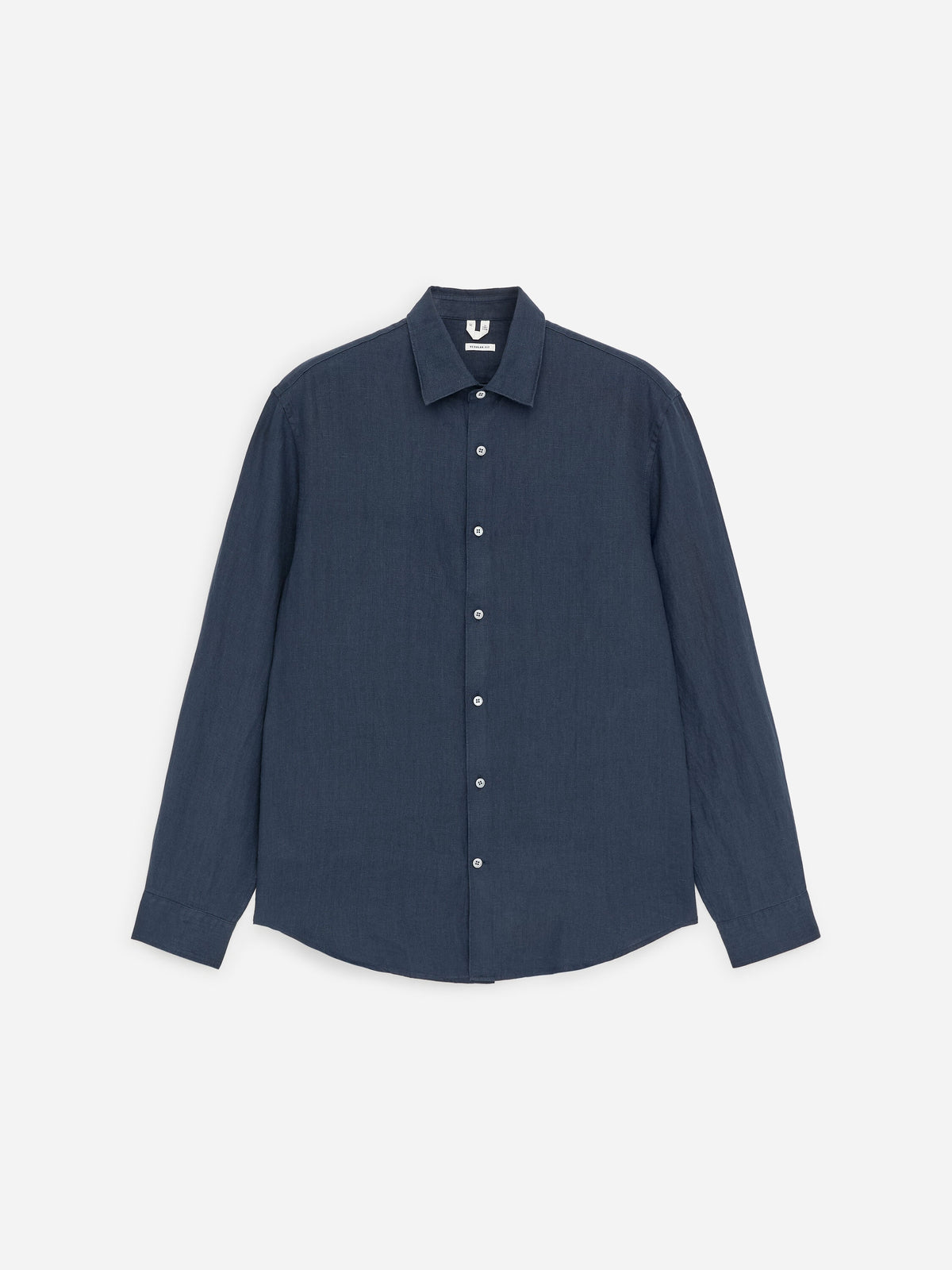 Regular Linen Shirt - Blue - Image 5