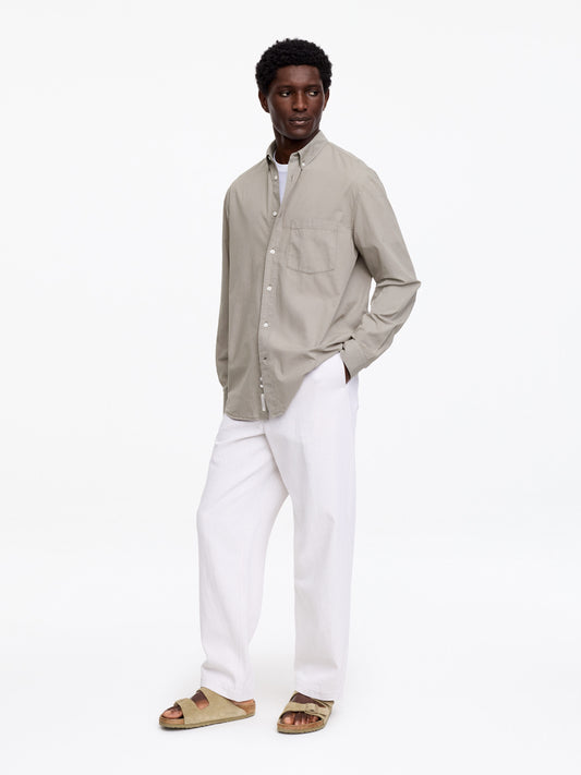 Relaxed Poplin Shirt - Grey - Image 2