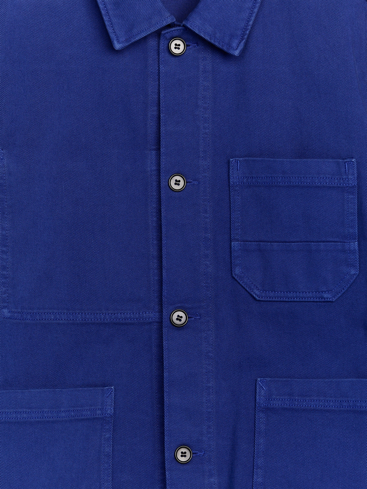 Overdyed Twill Overshirt - Blue - Image 7