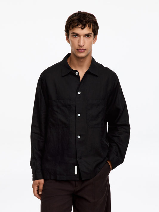 Relaxed Linen Shirt - Black