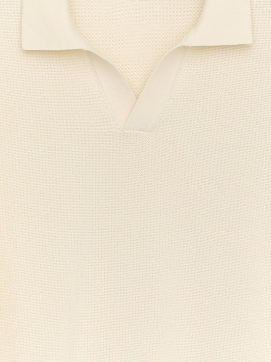 Textured Polo Shirt - White - Image 2