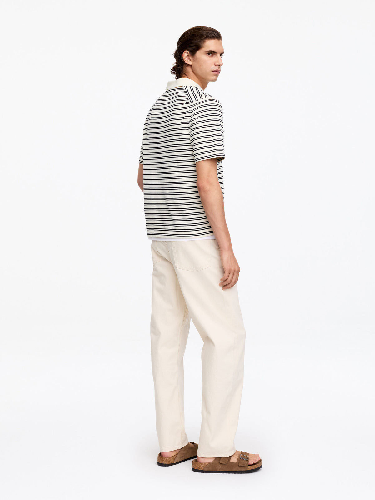 Fine-Knit Polo Shirt - White - Image 2