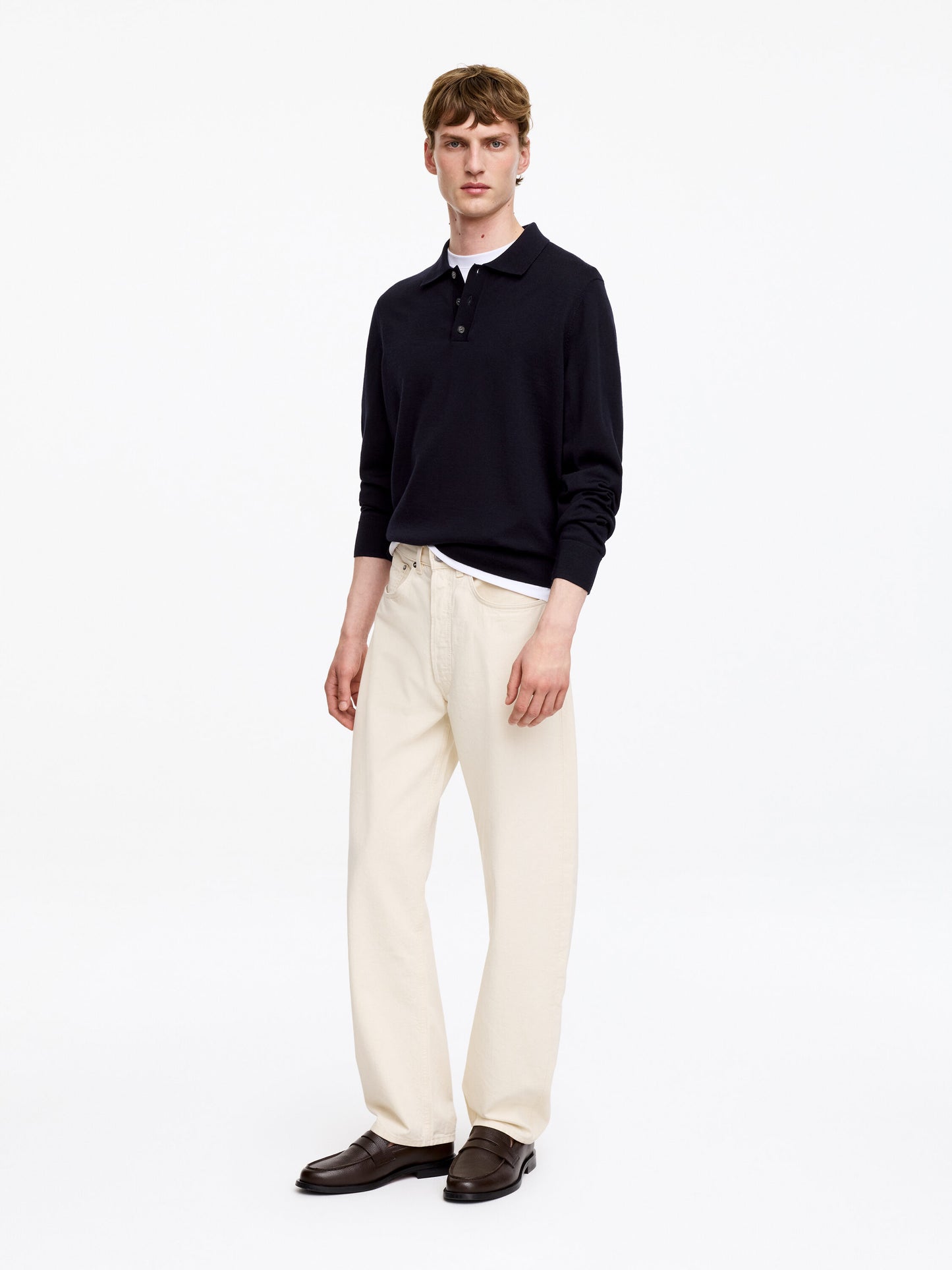 Merino Polo Jumper - Blue - Image 3