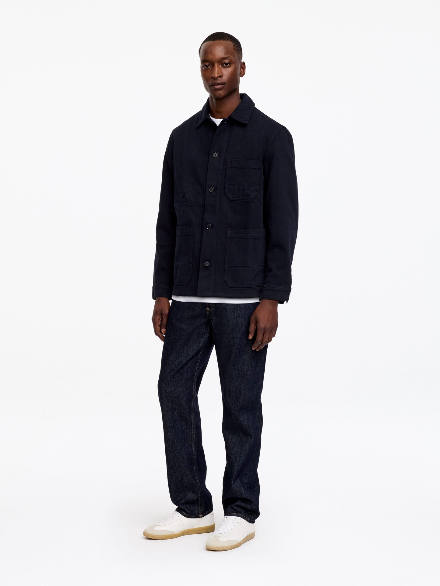 Overdyed Twill Overshirt - Blue - Image 4