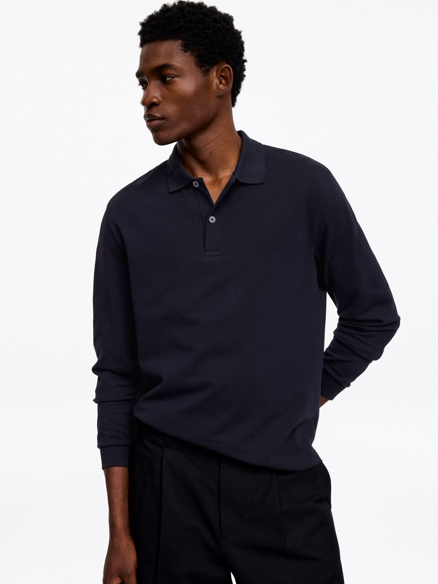 Cotton Piqué Polo Shirt - Blue - Image 4