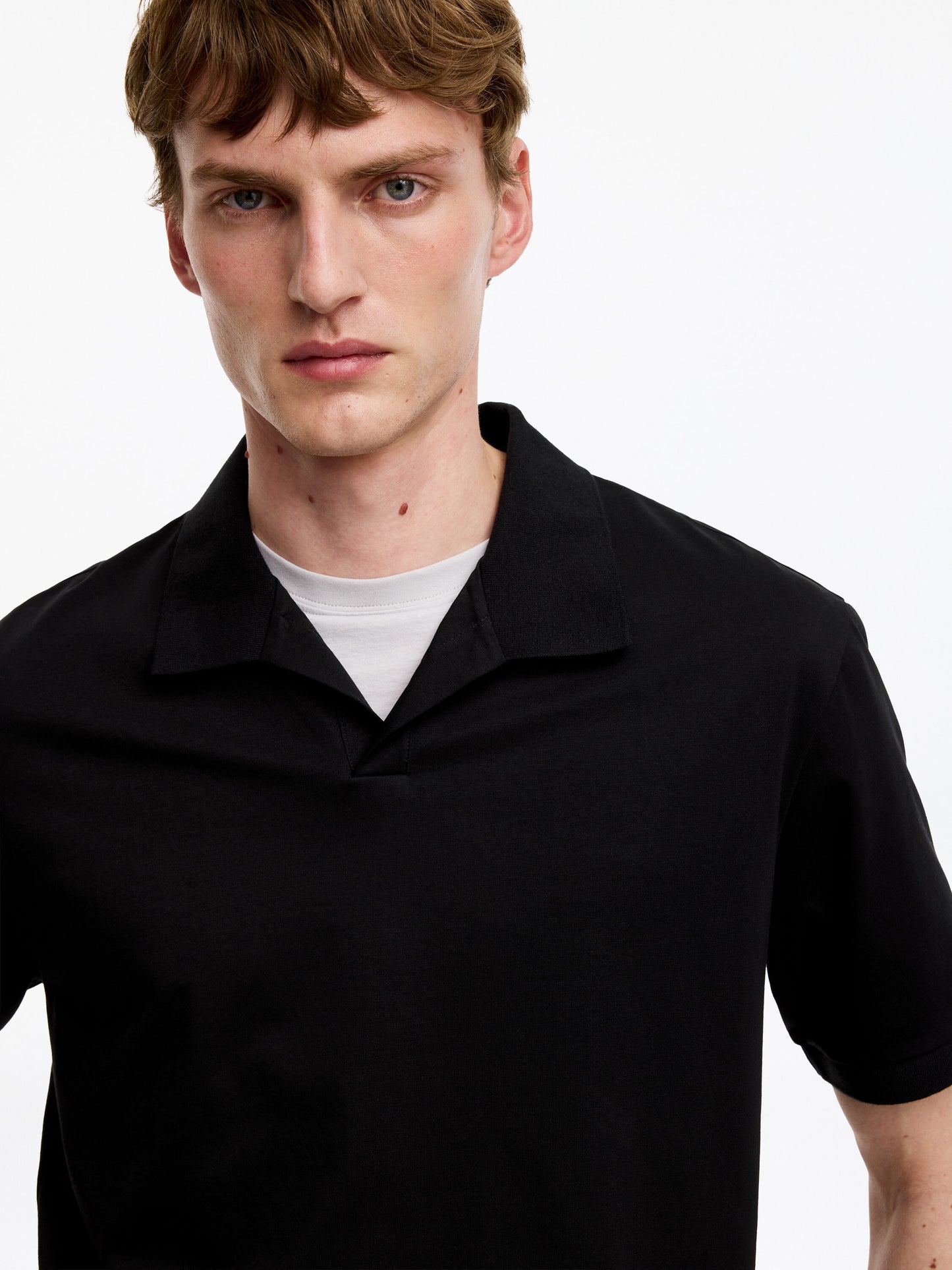Short-Sleeve Polo Shirt - Black - Image 4