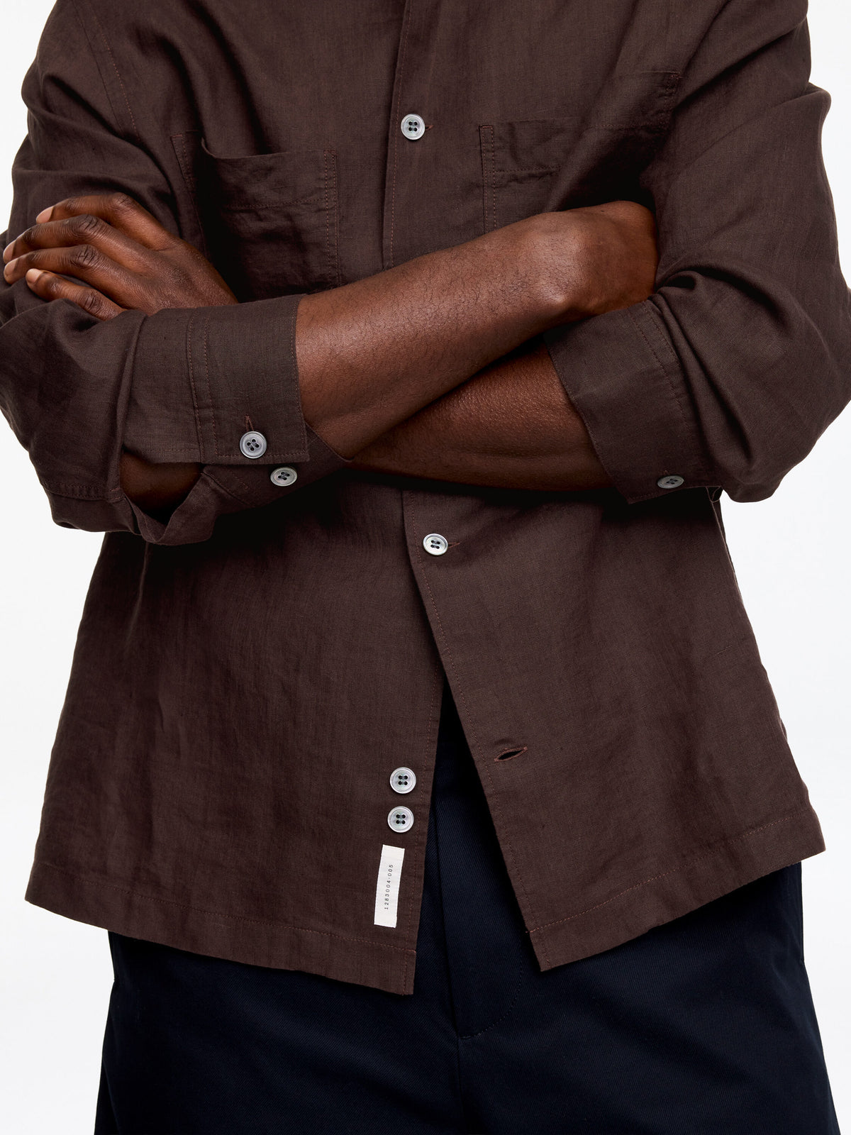 Relaxed Linen Shirt - Brown - Image 4
