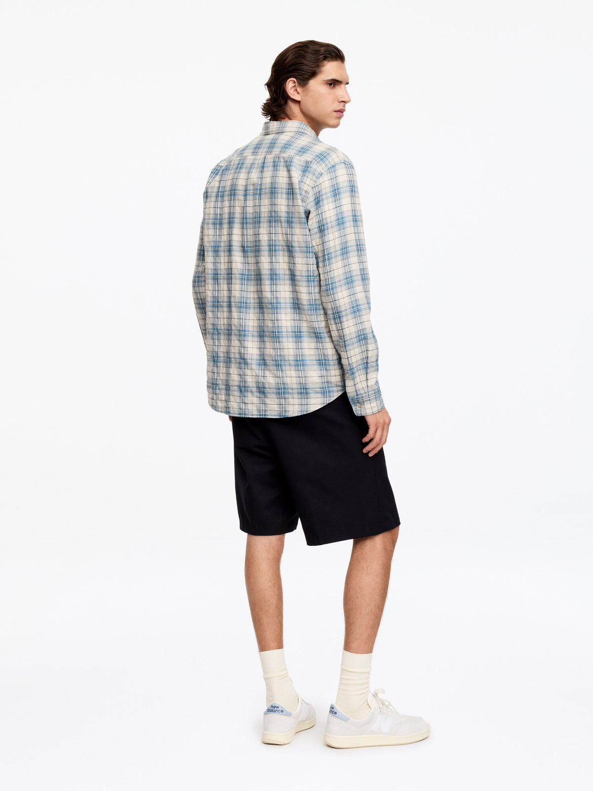 Regular Flannel Shirt - Blue - Image 3